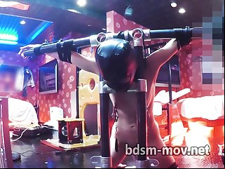elitist abnormal woman restricts by a T device.